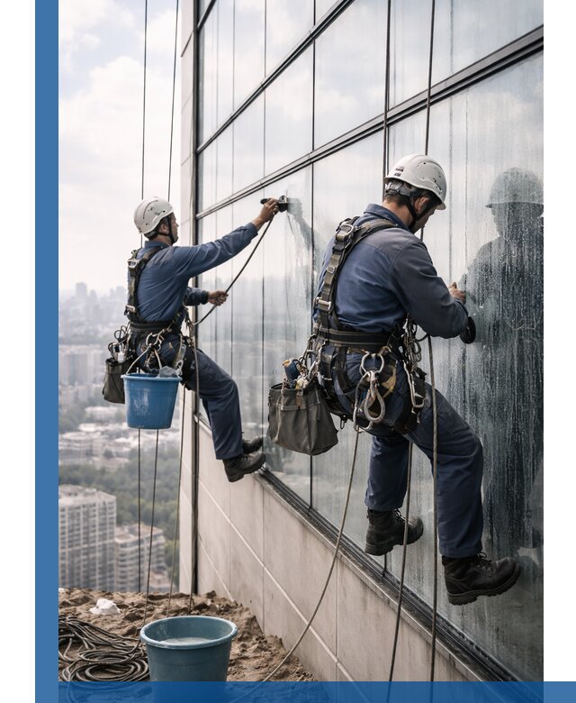 Профессиональная мойка фасадных окон альпинистами в Гукове