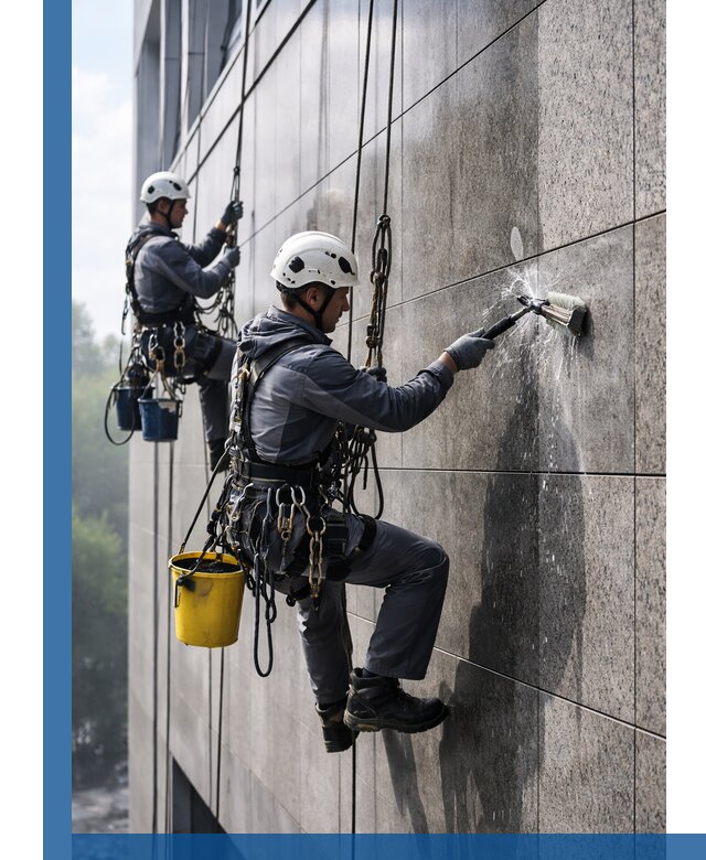 Профессиональная мойка фасада из керамогранита в Гукове