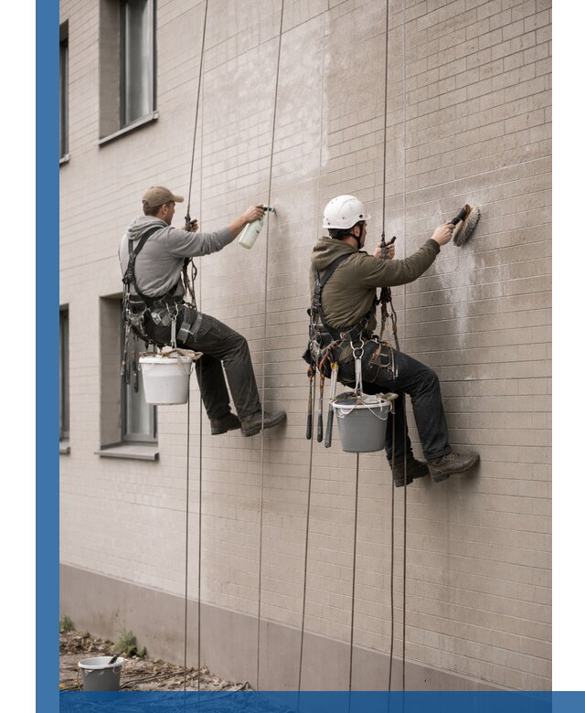 Удаление высолов с фасада зданий в Гукове без повреждений и следов