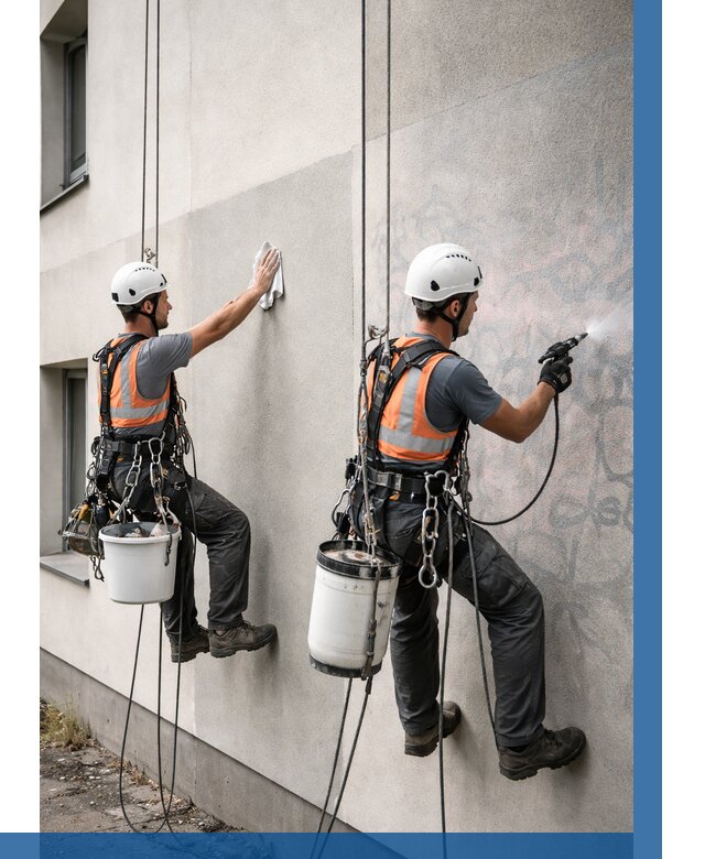 Антиграффити покрытие фасада в Гукове от 616 р. | ВЫСОТНИК-Гкв