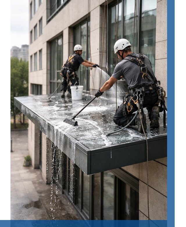 Мойка козырьков и навесов в Гукове от 3593 р. | ВЫСОТНИК-Гкв