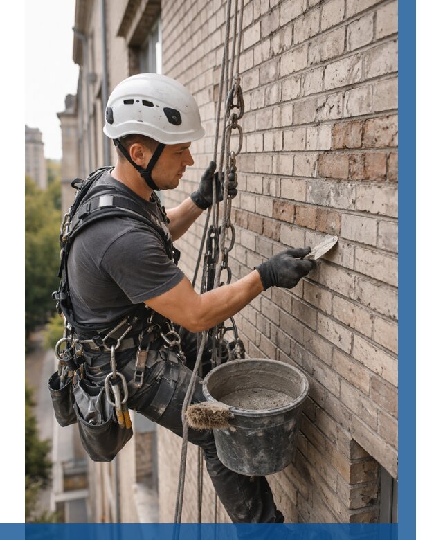 Ремонт кирпичной кладки фасада в Гукове от 1848 р. | ВЫСОТНИК-Гкв