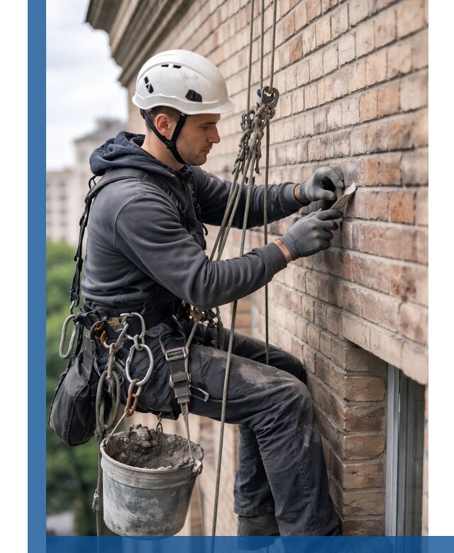 Качественный ремонт кирпичной кладки фасада в Гукове с гарантией