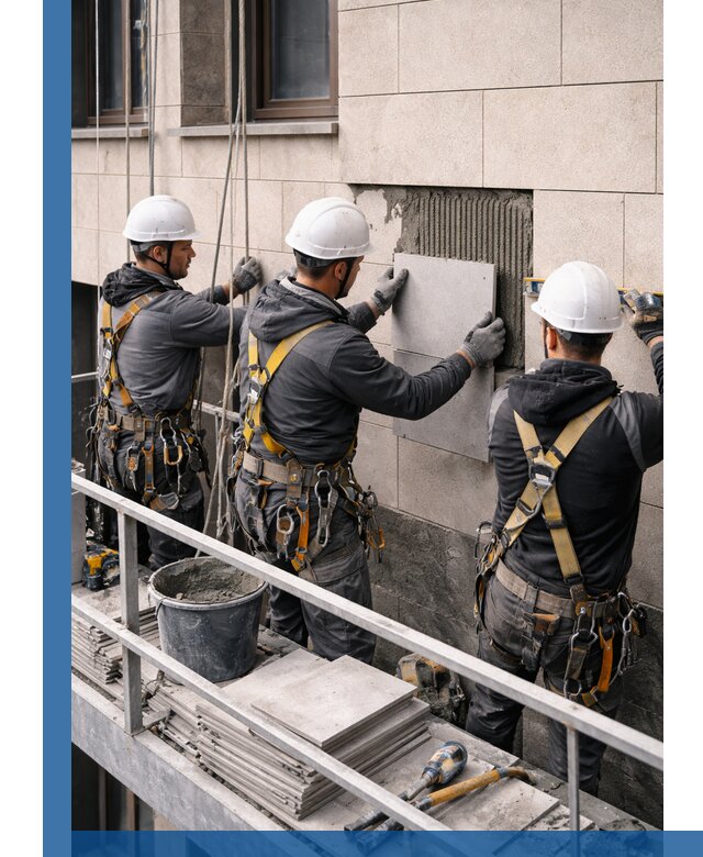 Ремонт облицовки фасада плиткой в Гукове с гарантией