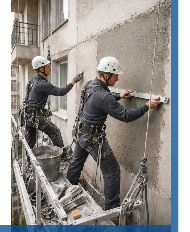 Штукатурка фасада на высоте в Гукове от 924 р. | ВЫСОТНИК-Гкв