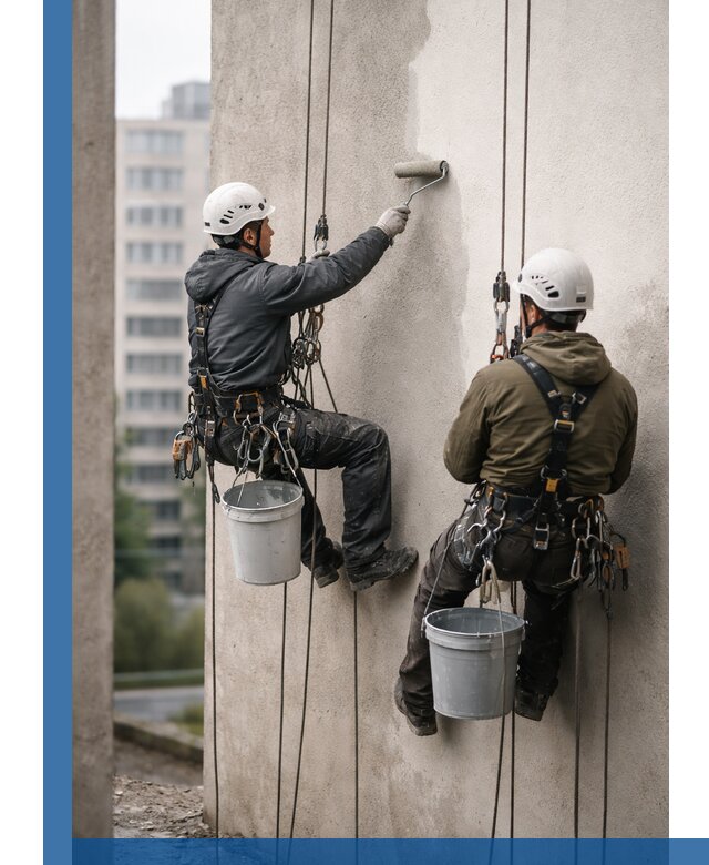 Покраска фасадов высотными альпинистами в Гукове с гарантией