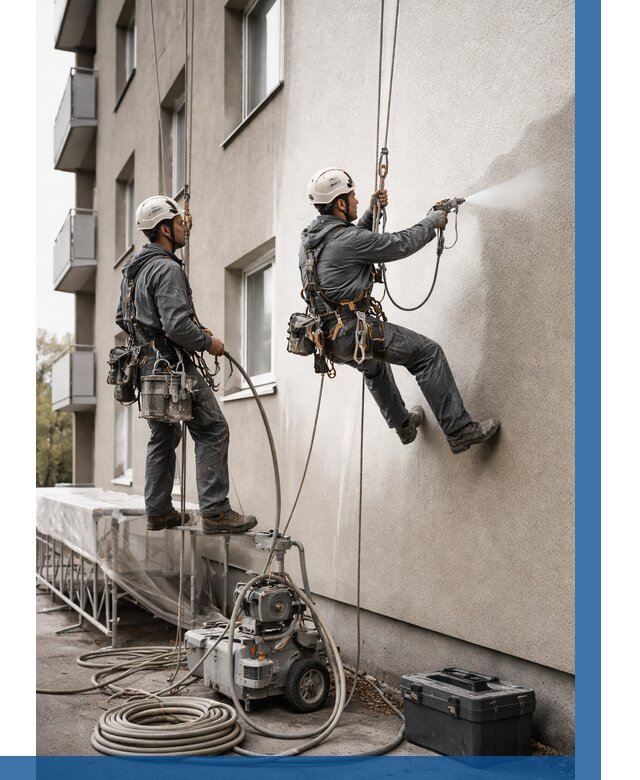 Безвоздушная покраска фасада в Гукове от 226 р/м² | ВЫСОТНИК-Гкв