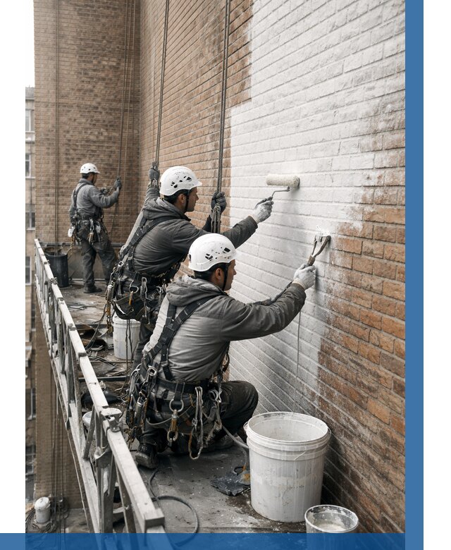 Покраска кирпичного фасада в Гукове от 359 р. | ВЫСОТНИК-Гкв