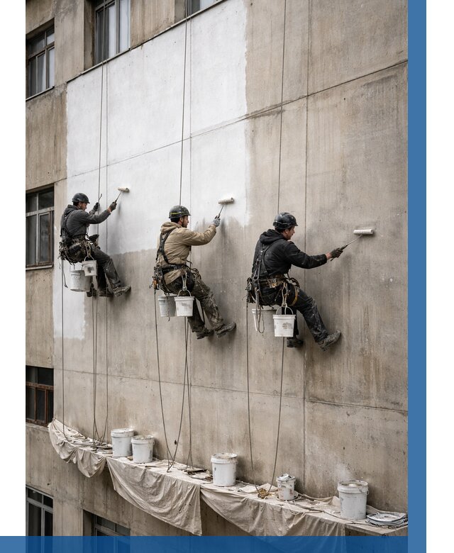 Покраска бетонного фасада в Гукове от 359 р за м2 | ВЫСОТНИК-Гкв