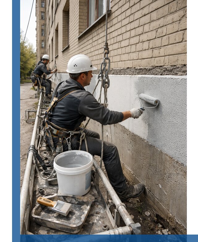 Окраска цоколя здания в Гукове профессионально и надежно