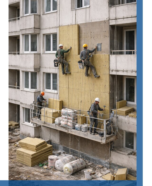 Утепление фасада минватой в Гукове от 1540 р. | ВЫСОТНИК-Гкв