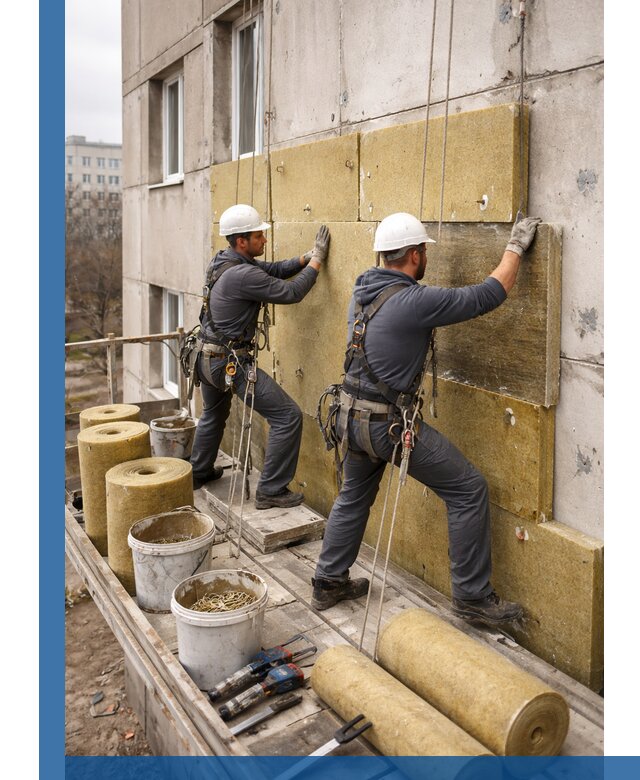 Утепление фасада минватой в Гукове под ключ с гарантией