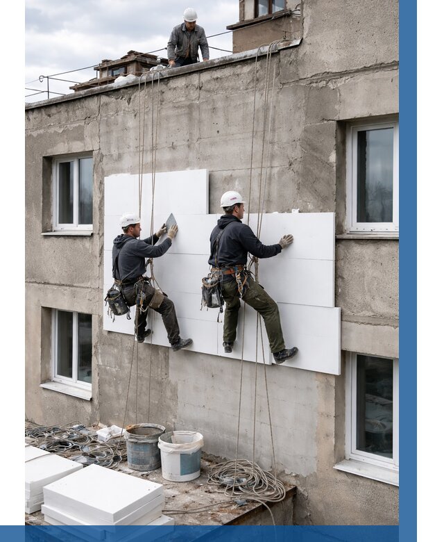 Утепление фасада пенополистиролом в Гукове от 1848 р. | ВЫСОТНИК-Гкв