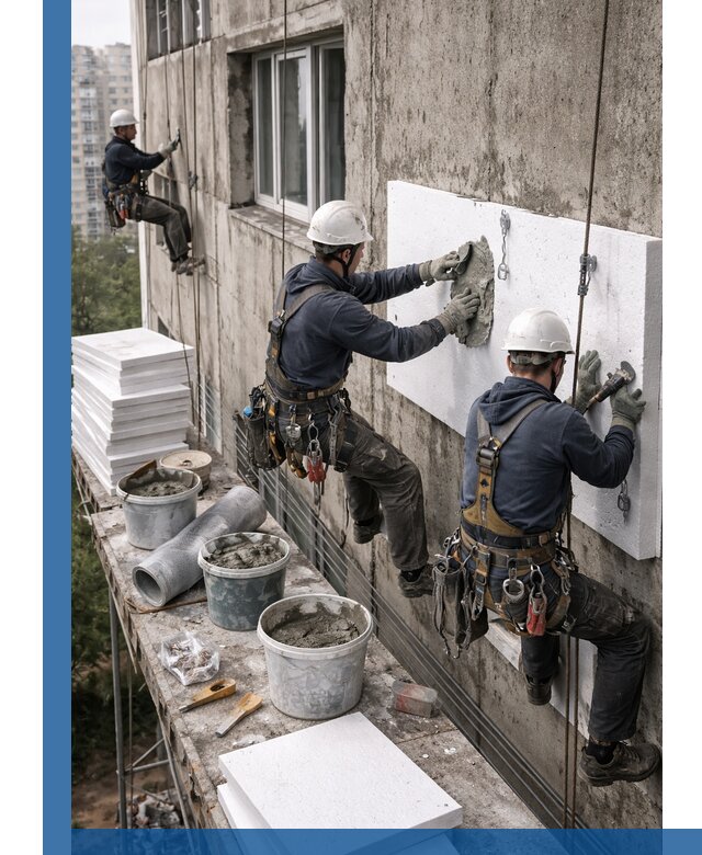 Утепление фасада пенополистиролом в Гукове под ключ