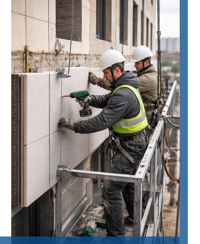 Монтаж фасадных термопанелей в Гукове от 1540 р. | ВЫСОТНИК-Гкв