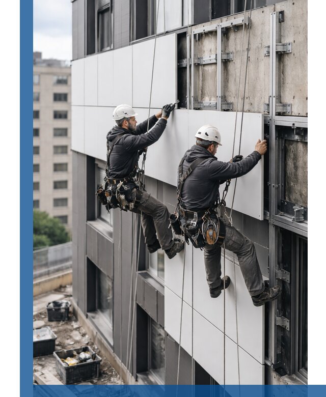 Монтаж композитных панелей фасада в Гукове под ключ