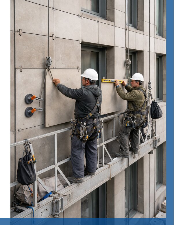 Монтаж керамогранита на фасад в Гукове от 2567 р. | ВЫСОТНИК-Гкв