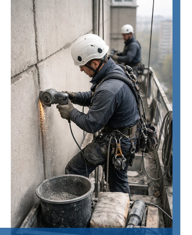 Штробление межпанельных швов в Гукове от 1232 р. | ВЫСОТНИК-Гкв