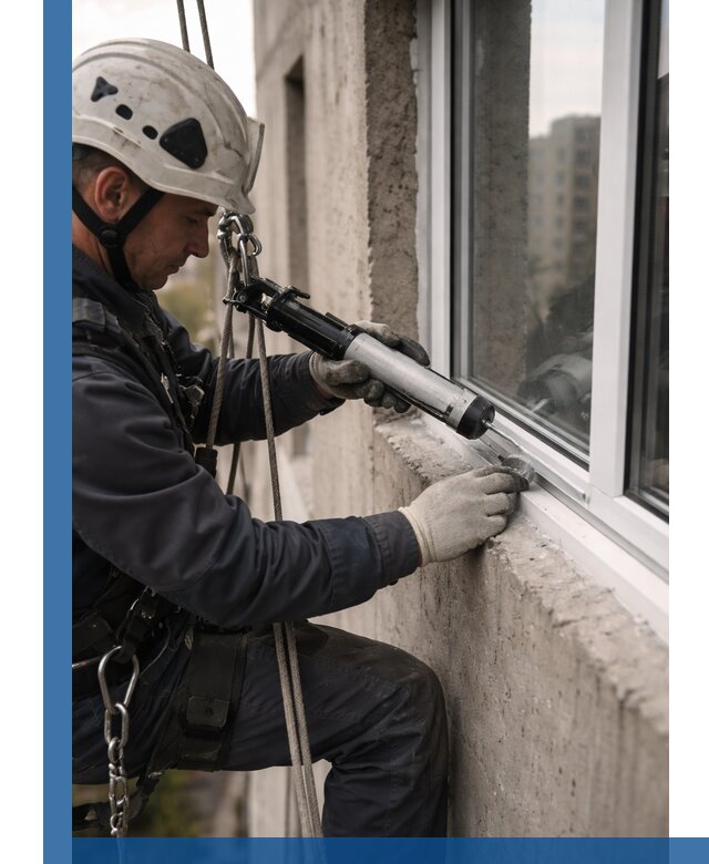 Герметизация оконных швов снаружи в Гукове профессионально