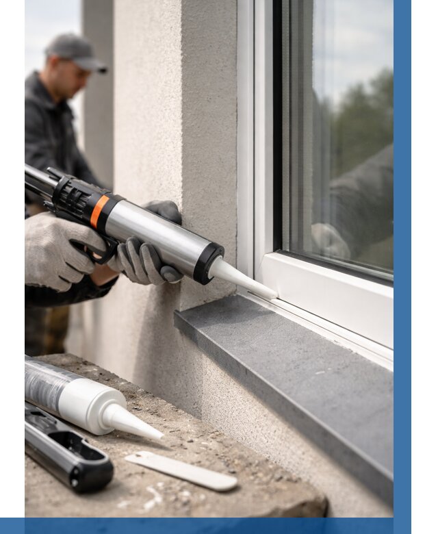 Герметизация монтажных швов окон в Гукове от 667 р. | ВЫСОТНИК-Гкв