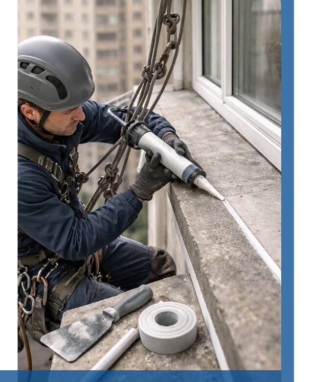 Герметизация балконного козырька в Гукове от 4620 р. | ВЫСОТНИК-Гкв