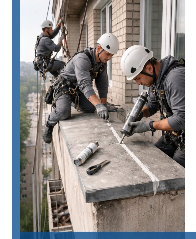 Герметизация балконного козырька в Гукове профессионально