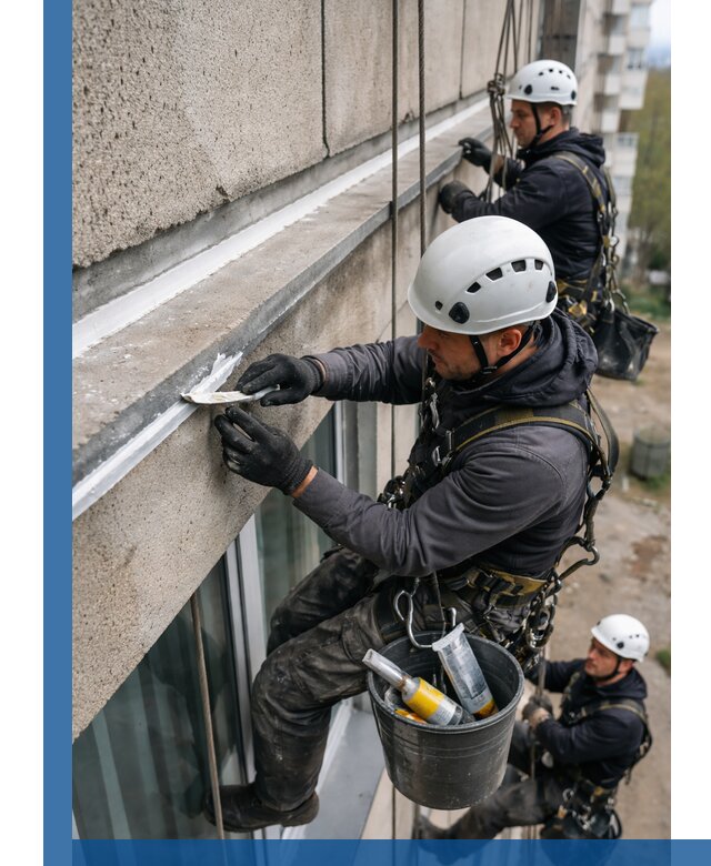 Герметизация примыкания балкона в Гукове под ключ с гарантией