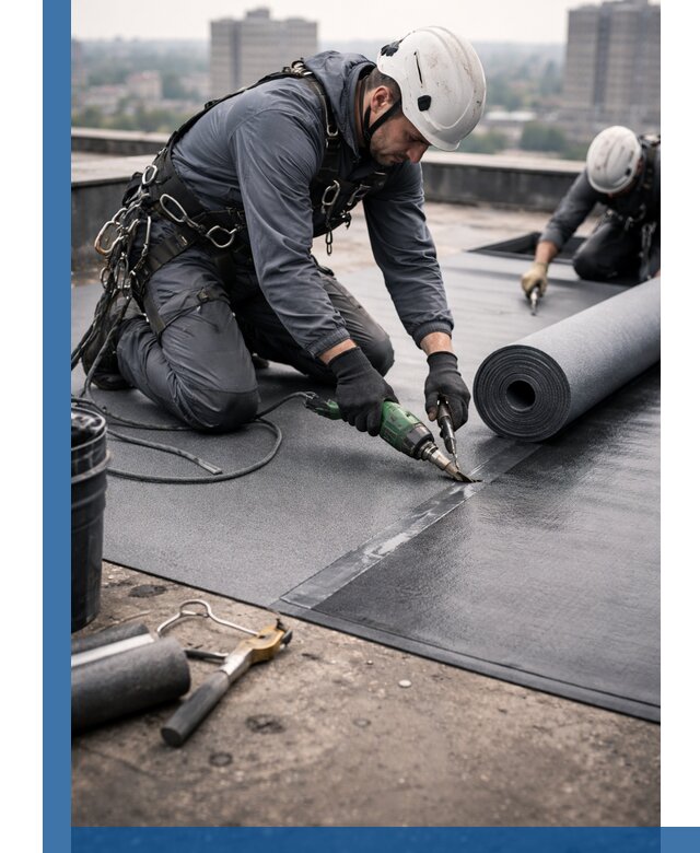 Ремонт мягкой кровли в Гукове с выездом промальпинистов