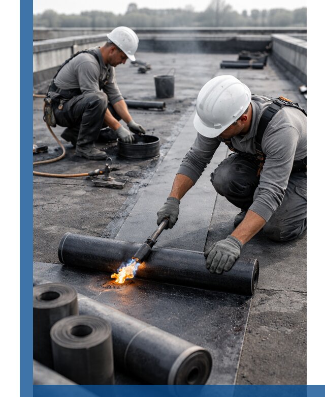 Ремонт рулонной кровли в Гукове герметизация и восстановление