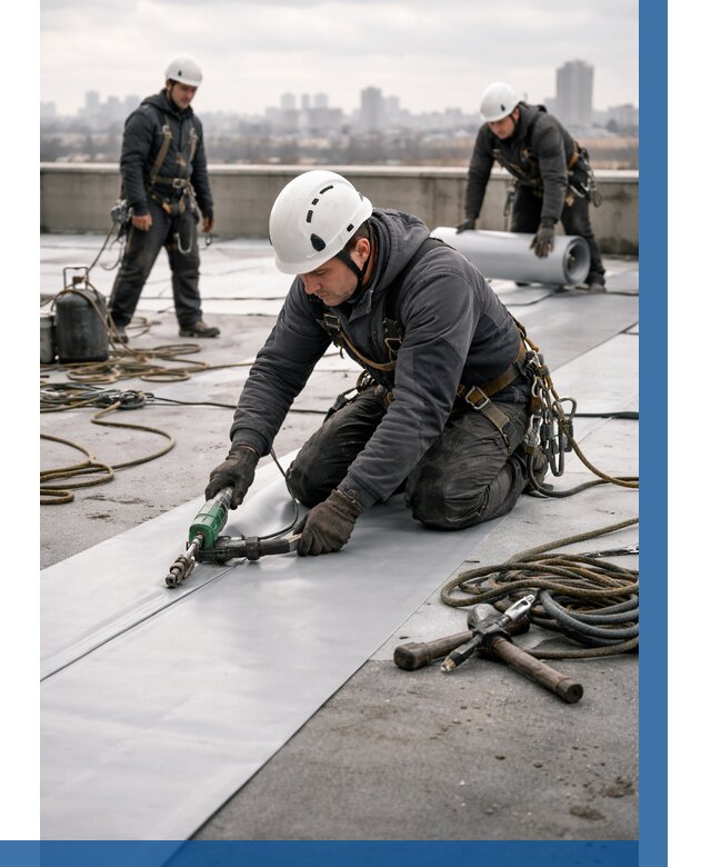 Ремонт мембранной кровли в Гукове от 1848 р./м2 | ВЫСОТНИК-Гкв