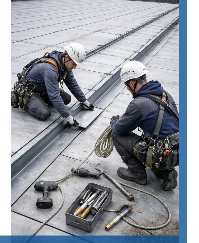 Ремонт фальцевой кровли в Гукове от 719 р. | ВЫСОТНИК-Гкв