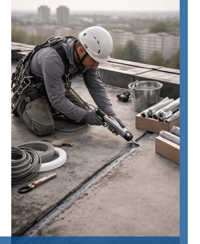 Герметизация швов кровли в Гукове от 462 р./м2 | ВЫСОТНИК-Гкв