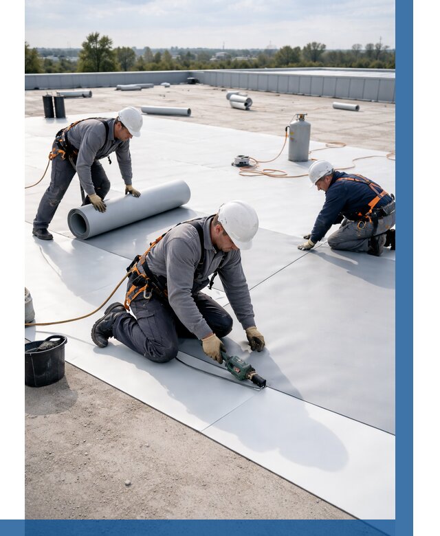 Монтаж мембранной кровли под ключ в Гукове от 1232 р. | ВЫСОТНИК-Гкв