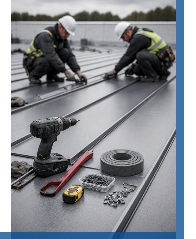 Монтаж фальцевой кровли в Гукове от 1848 р. | ВЫСОТНИК-Гкв