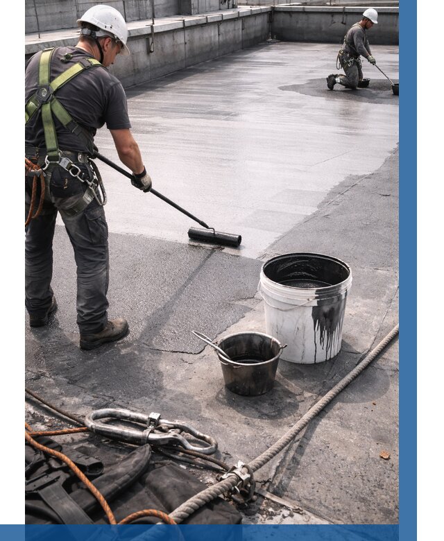 Гидроизоляция кровли жидкой резиной в Гукове от 513 р. | ВЫСОТНИК-Гкв