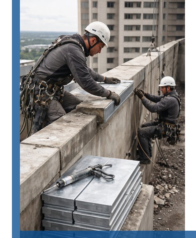 Замена парапетных крышек и установка новых в Гукове