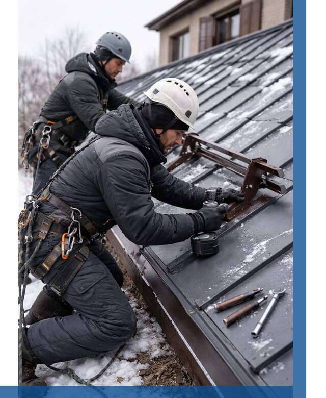 Монтаж снегозадержателей в Гукове от 462 р. | ВЫСОТНИК-Гкв