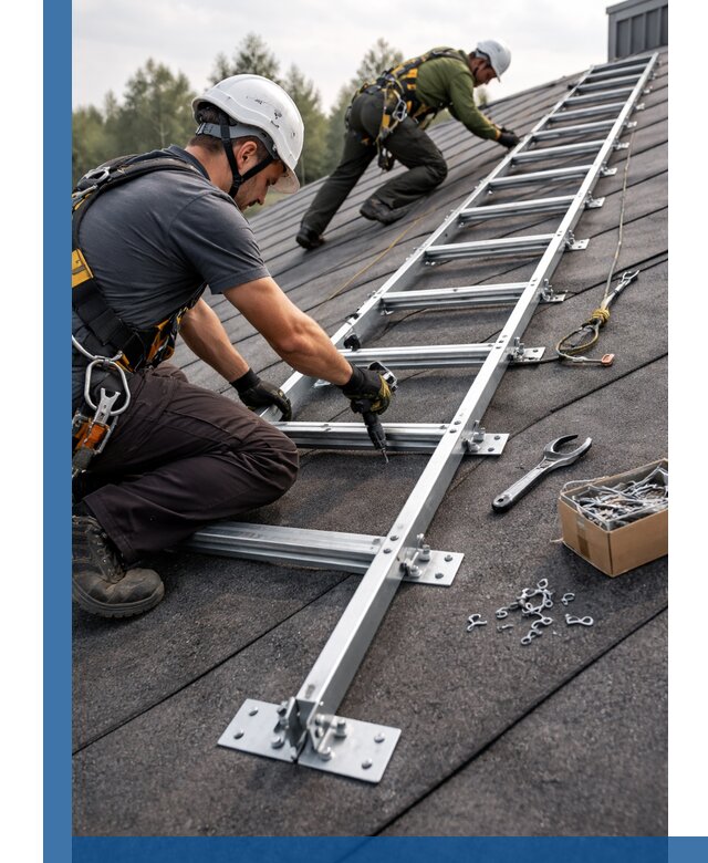 Профессиональный монтаж кровельной лестницы в Гукове под ключ
