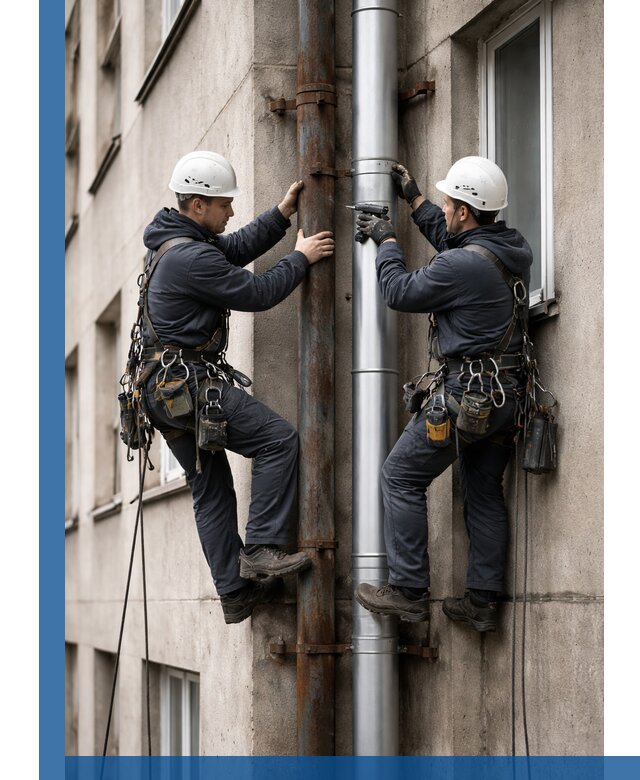 Замена водосточных труб в Гукове: монтаж и демонтаж под ключ
