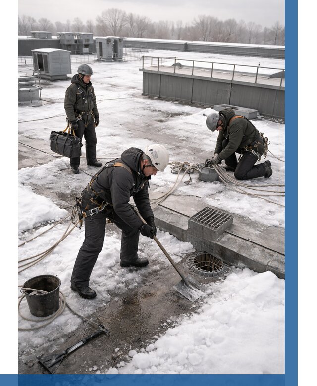 Абонентское обслуживание кровли зимой в Гукове от 8213 р. | ВЫСОТНИК-Гкв