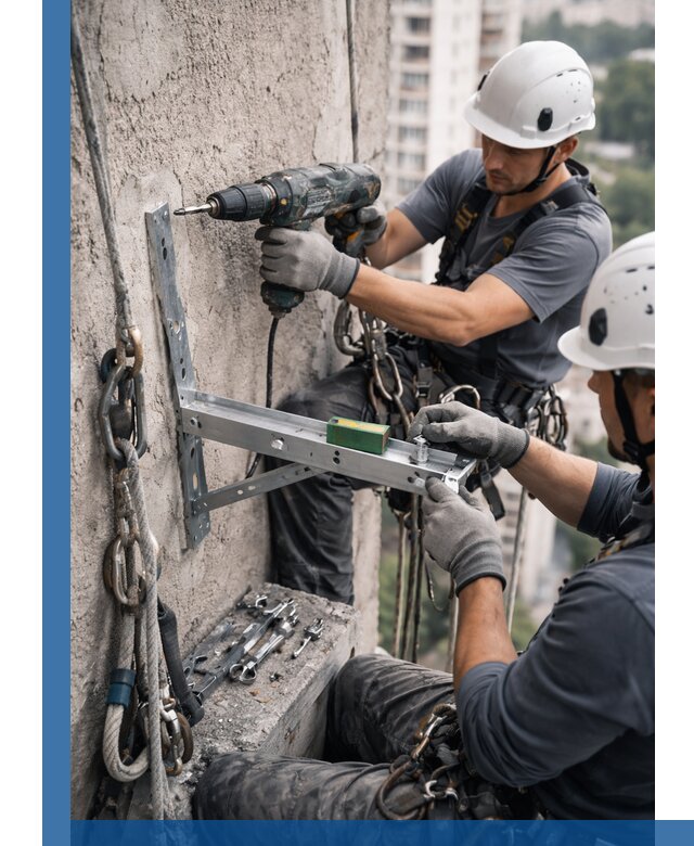 Установка кронштейнов кондиционера и крепежа в Гукове