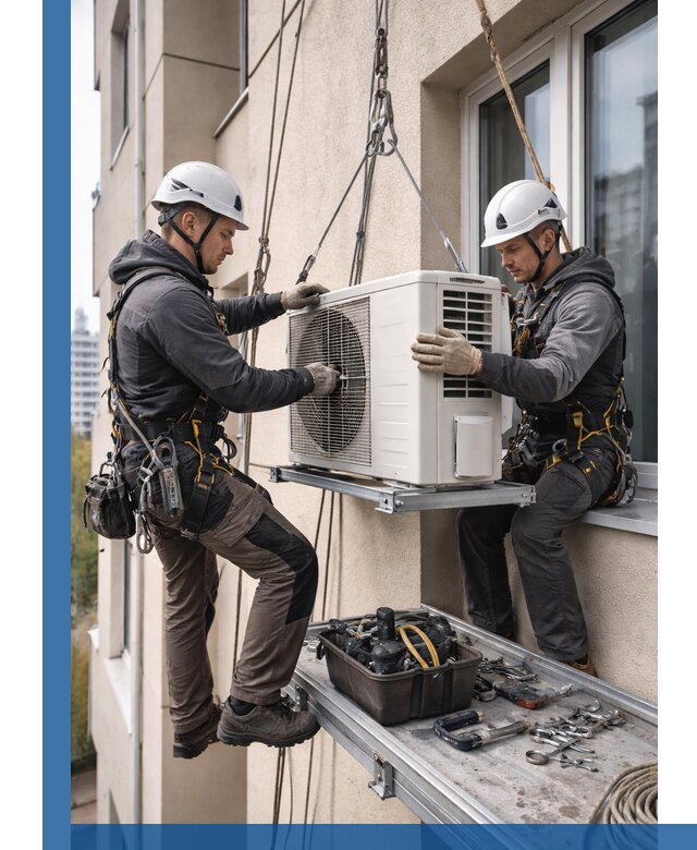 Перенос внешнего блока кондиционера в Гукове с монтажом и крепежом