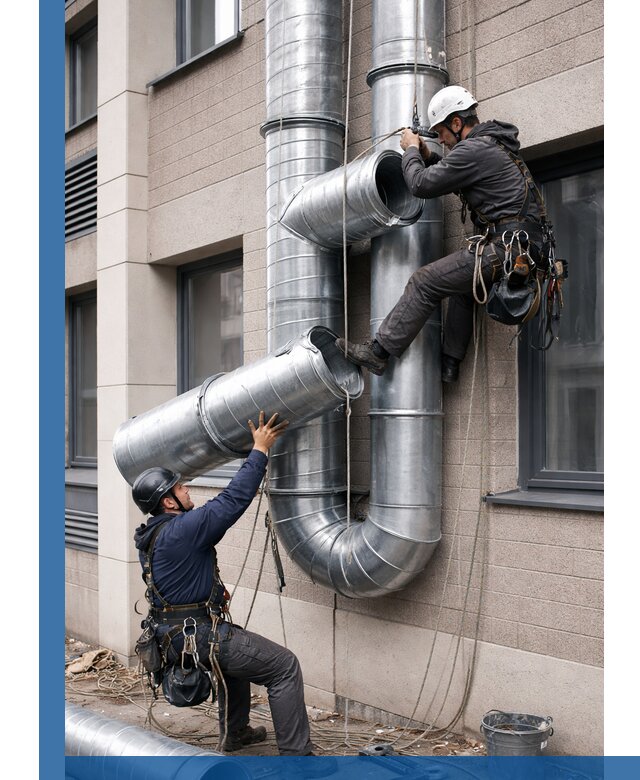 Монтаж фасадных воздуховодов в Гукове с герметизацией и крепежом