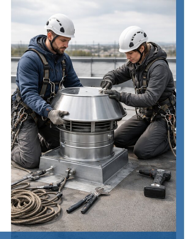 Установка дефлекторов на кровле в Гукове от 4620 р. | ВЫСОТНИК-Гкв