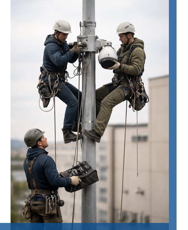 Установка видеокамер на мачте в Гукове от 8726 р. | ВЫСОТНИК-Гкв