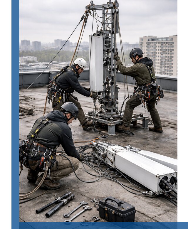 Демонтаж антенн на крыше зданий в Гукове с гарантией