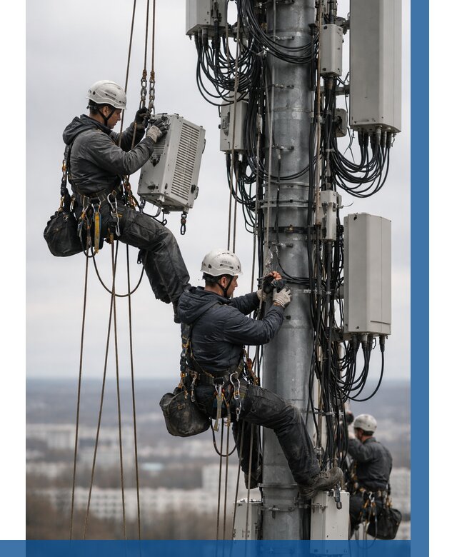 Монтаж оборудования связи на мачте в Гукове от 7700 р. | ВЫСОТНИК-Гкв