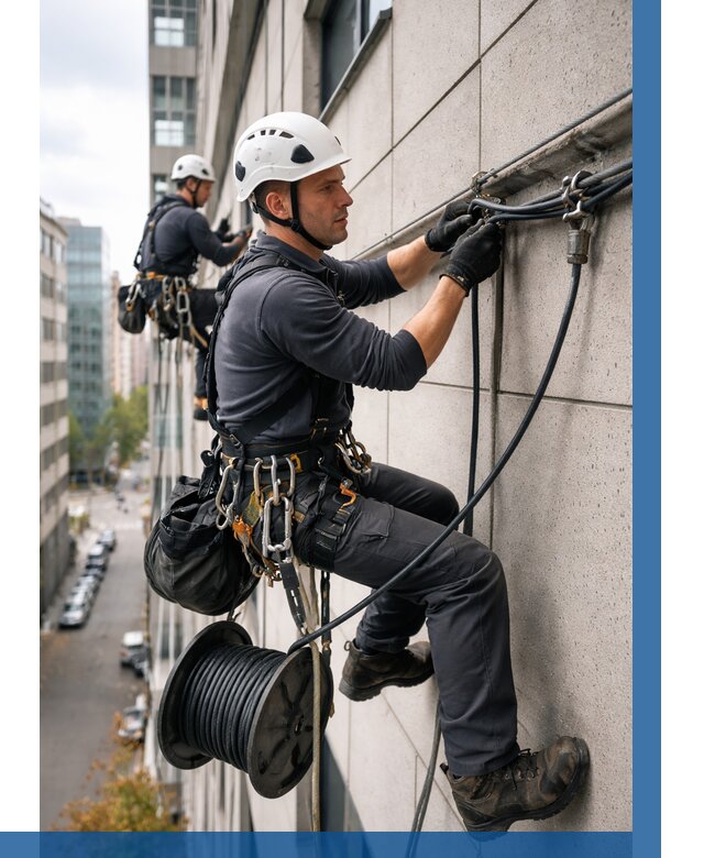 Прокладка кабеля по фасаду в Гукове от 359 р. | ВЫСОТНИК-Гкв