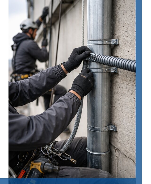 Монтаж гофры для кабеля в Гукове от 308 р. | ВЫСОТНИК-Гкв