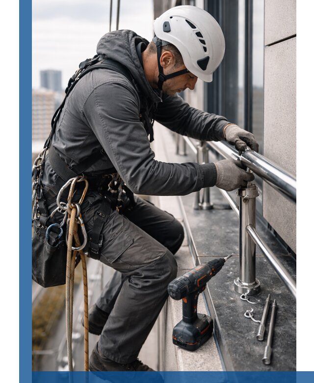 Монтаж ограждений на высоте в Гукове для зданий и конструкций